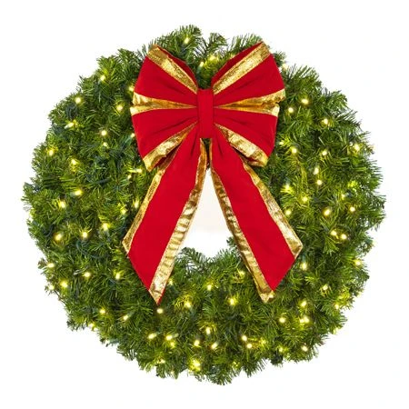 30" Lit Warm White Deluxe Oregon Fir Wreath - Bow Option Available 4 30" Lit Warm White Deluxe Oregon Fir Wreath - Bow Option Available - Image 2