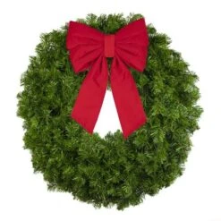 30" Unlit Deluxe Oregon Fir Wreath - Bow Option Available -Twinkly Shop w 30 dofu b vb 12 r