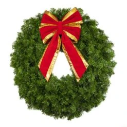 30" Unlit Deluxe Oregon Fir Wreath - Bow Option Available -Twinkly Shop w 30 dofu b vb 8 rgt