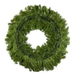 36" Lit Pure White Deluxe Oregon Fir Wreath - Bow Option Available -Twinkly Shop w 36 dof back 1 1 1 1