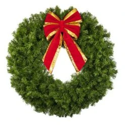 36" Unlit Deluxe Oregon Fir Wreath - Bow Option Available -Twinkly Shop w 36 dofu b vb 12 rgt