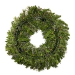 36" Lit Warm White Deluxe Mixed Pine Wreath - Bow Option Available -Twinkly Shop w 36 mpu back 1