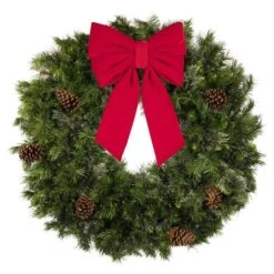 36" Unlit Deluxe Mixed Pine Wreath - Bow Option Available -Twinkly Shop w 36 mpu t b vb 12 r