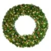 48" Lit Pure White And Red Deluxe Oregon Fir Wreath - Bow Option Available -Twinkly Shop w 48 dofl 6 pwr 1
