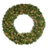 48" Lit Red Deluxe Oregon Fir Wreath - Bow Option Available -Twinkly Shop w 48 dofl 6 r