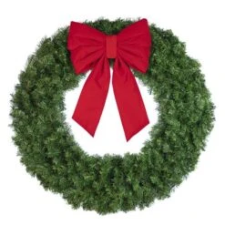 48" Unlit Deluxe Oregon Fir Wreath - Bow Option Available -Twinkly Shop w 48 dofu 6 b vb 18 r