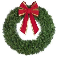 48" Unlit Deluxe Oregon Fir Wreath - Bow Option Available -Twinkly Shop w 48 dofu 6 b vb 18 rgt