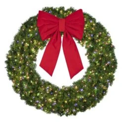 60" Lit Multi Deluxe Oregon Fir Wreath - Bow Option Available -Twinkly Shop w 60 dofl 6 m b vb 24 r