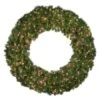 60" Lit Red Deluxe Oregon Fir Wreath - Bow Option Available -Twinkly Shop w 60 dofl 6 r