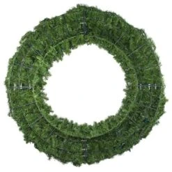 72" Lit Pure White Deluxe Oregon Fir Wreath - Bow Option Available -Twinkly Shop w 72 dof back 1 1 1 2