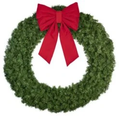 96" Unlit Deluxe Oregon Fir Wreath - Bow Option Available -Twinkly Shop w 72 dofu 6 b vb 24 r 1