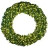 96" Lit Warm White Deluxe Oregon Fir Wreath - Bow Option Available -Twinkly Shop w 84 dofl 6 ww 1