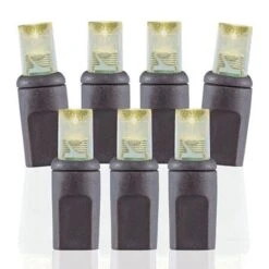 70 Light 2800K Standard Warm White 5 Mm Wide Angle Conical LED Christmas Lights - Brown Wire