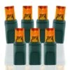 50 Light Amber/Orange 5 Mm Wide Angle Conical LED Christmas Lights