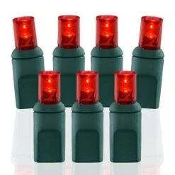 100 Light Red 5 Mm Wide Angle Conical LED Christmas Lights